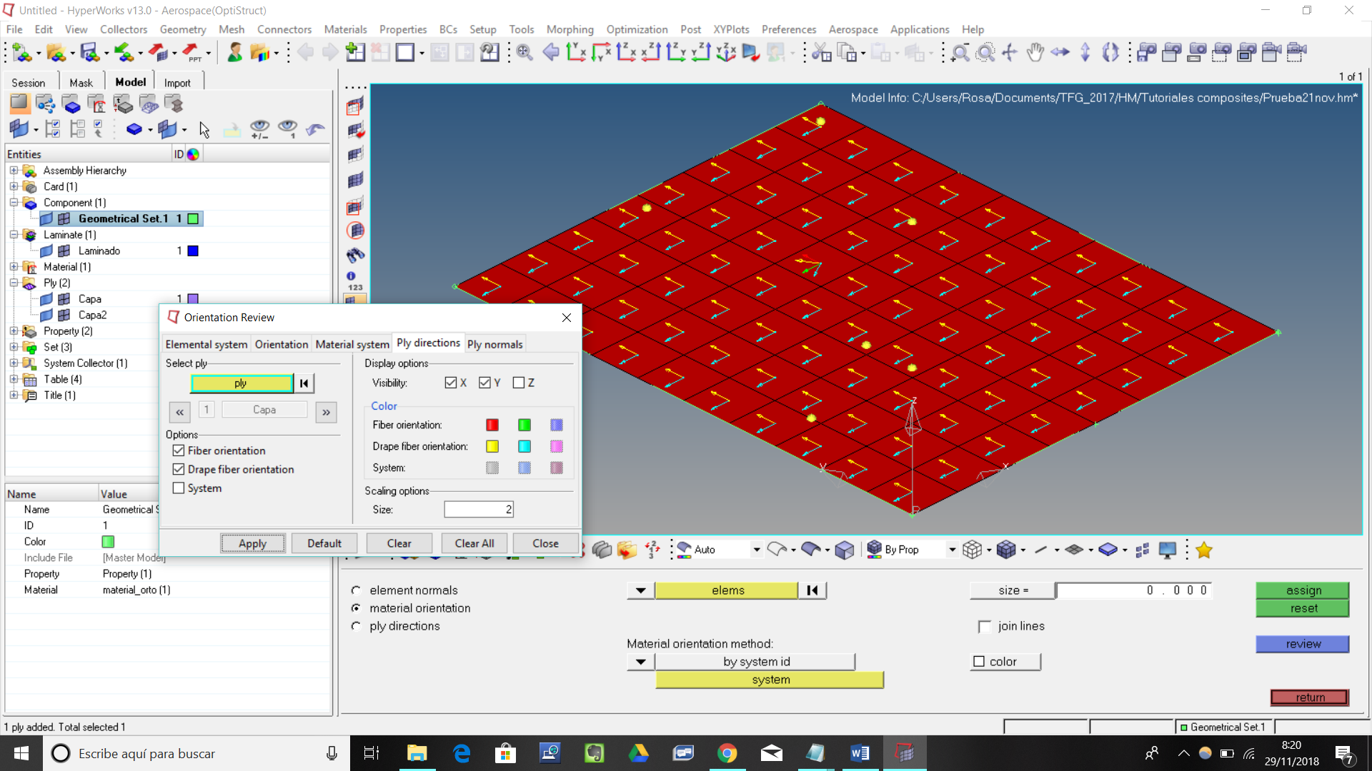 Insertion and mapping of Drape Table HyperMesh Altair Products